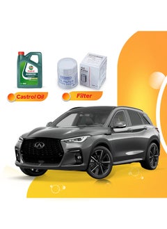 اشتري Qx50 5.5 Liters 10W40 Castrol Magnatec Oil And Original Filter في الامارات