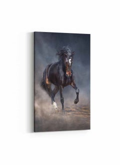 Buy Framed Canvas Wall Art Stretched Over Wooden Frame, Wild Horse In Dark Desert Painting, For Home, Living Room, Office Decor in Saudi Arabia