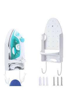 اشتري Ironing Board Holder Wall Mounted Storage Organizer, Electric Iron Holder Household Bathroom Shelf with Heat Resistant Tray Storage Organizer Easily Mount Against Wall في السعودية