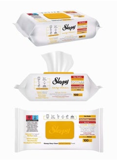 Buy Multi-Purpose Cleaning Wet Wipes, Herbal Soap & Eucalyptus Fragrance Additive 100 Wipes (For Cleaning Glass, Tables, WC, Sinks, Carpets, and Electronics) in UAE