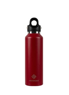 Buy RevoMax Stainless Steel Vacuum Insulated Water Bottle with Twist-Free Lid, No-Screw Insulated Tumblers, Portable Thermo Flask for Cold or Hot Beverages Fire Red. 592ml/ 20oz in UAE