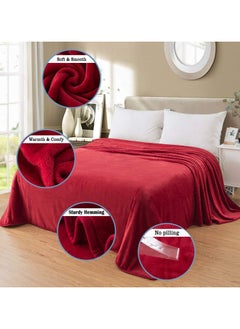 Buy Light velvet blanket, lightweight warm blanket in large size, 350 gm extra super soft wool for all seasons of the year, also used as a bed cover 200 x 220 cm in Saudi Arabia