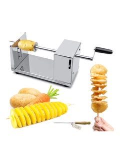 Buy Potato Chips Manual Stainless Steel Potato Slicer Machine Silver Potato Chips Spiral Cutter Manual Stainless Steel Potato Chips Slicer Spiral Twister Vegetable Cutter French Fry in UAE