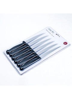 اشتري Orson 9-Piece Steak Knife Set - Black Stainless Steel Serrated Blades في الامارات