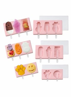 Buy 3 Packs Ice Lolly Moulds Silicone DIY Popsicle Molds Reusable Set, Ice Lolly Moulds, Frozen Purees Moulds, Ice Cream Mould with Sticks in Saudi Arabia