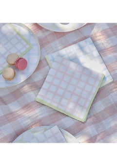 اشتري Ginger Ray Easter Check Napkins Pack Of 16 في الامارات