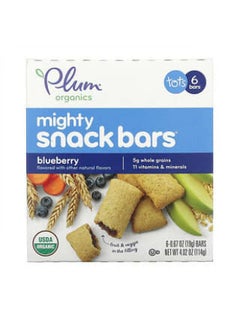 اشتري Plum Organics, Mighty Snack Bars, Tots, Blueberry, 6 Bars, 0.67 oz (19 g) Each في الامارات