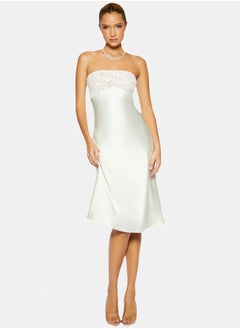 Buy Strapless Satin & Lace Midi Dress in Egypt