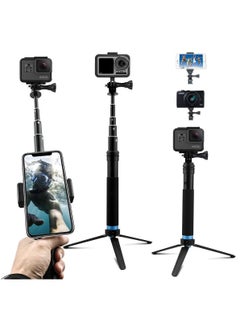 Buy Extendable Aluminum Alloy Selfie Stick with Detachable Tripod for GoPro Hero 7/6/5/4/Xiao Yi Action Camera in UAE