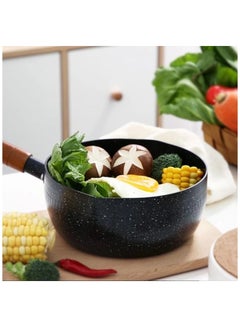 Buy Cooking pot for cooking the most delicious dishes made of high quality aluminum alloy, uniform heat distribution - 2 liters - black. in Saudi Arabia