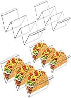 اشتري Webake Taco Holder Stand Set of 4 Acrylic Taco Rack Holders Taco Tray for Taco Shells, Restaurant and Home Use, Clear في مصر