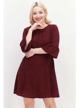 اشتري Women Plain Mini Dress, Maroon في الامارات