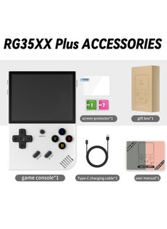 Buy RG35XX Plus Linux Handheld Game Console, 3.5'' IPS Screen, Pre-Loaded 5527 Games, 3300mAh Battery, Supports 5G WiFi Bluetooth HDMI and TV Output (64GB, White) in Saudi Arabia