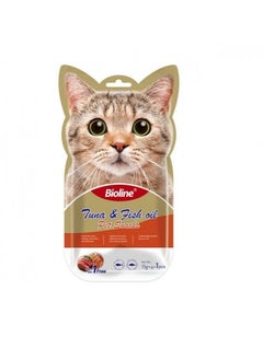 اشتري Bioline Tuna And Fish Oil Cat Treats  5X15G في الامارات