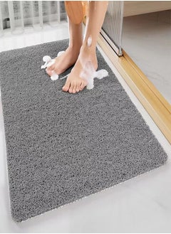 Buy 1-Piece Non-Slip Doormat Bathroom Mat PVC Grey 60 x 40 Centimeter in UAE