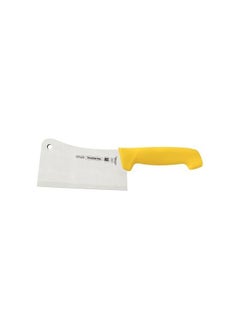 اشتري Professional 8 Inches Cleaver Knife with Stainless Steel Blade and Yellow Polypropylene Handle with Antimicrobial Protection في الامارات