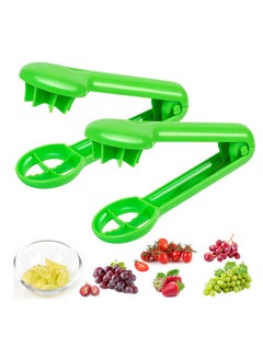 Buy 2 Pcs Grape Cutter, Grape Slicer for Toddlers, Tomato Cherry Strawberry Cutter, Quarter Slicer for Vegetable Fruit Cake, for Vegetable Fruit Salad, Kitchen Gadget Tool No Blade (Green) in UAE