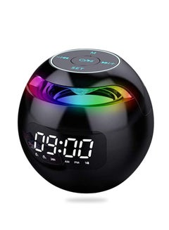 Buy Alarm Clock Digital Clock, Dual Alarm Clock with Colorful Lights Bluetooth Speaker, FM Radio, Play Music with TF Card Calling handsfree, Christmas Gift for Family(black) in UAE
