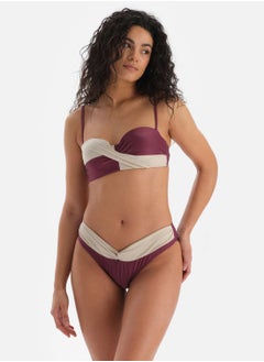 Buy High Leg Color Block Bikini Bottom in UAE