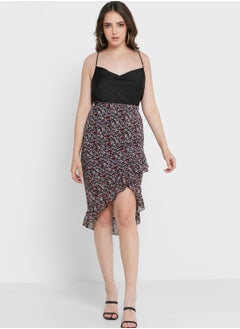 Buy Ruffle Trim Wrap Skirt in UAE