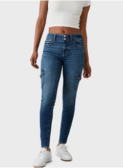 Buy High Waist Ripped Jeggings in Saudi Arabia