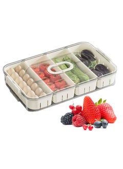 اشتري Car Charcuterie Box, 4 lattice Divided Charcuterie Box for Car, Snack Box Container, Car Charcuterie Boxes with Clear Lids and Handle, Food Grade Clear Organizer for Snackle, Candy, Fruits, Nuts في الامارات