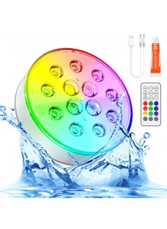 Buy U UZOPI Pool Lights, 2023 Upgraded Rechargeable Submersible LED Lights with Remote Waterproof 16 Colors Hot Tub Underwater Lights for Inground Pool, Pond, Aquarium, Bath, Party, Vase in UAE