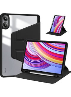 Buy Rotating Case Compatible with Redmi Pad Pro 12.1 inch/ Xiaomi Poco Pad 12.1 inch,360 Degree Rotating Stand Cover, Multi-Angle Viewing Folio Cover with Pencil Holder Black in Saudi Arabia