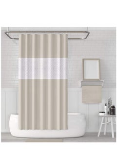 اشتري Shower curtain Liner Design for Bathroom Shower and Bathtubs - Free of PVC Chlorine and Chemical Smell - Non-Toxic and Eco-Friendly - 100% Waterproof 180 X 200 cm في السعودية