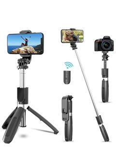 اشتري Selfie Stick, 3 in 1 Extendable Selfie Stick Tripod with Detachable Bluetooth Wireless Remote Phone Holder for iPhone 12/Xs/iPhone 8/iPhone 11/11pro, Galaxy S10/S9 Plus/S8/Note8, LG في الامارات