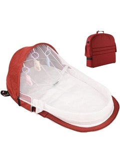 Buy Baby Bed,DMG Portable Baby Bed ,Foldable Infant Crib,With Cartoon Toys, Detachable Cotton Cover,Suitable for travel and home use,Easy to carry. (Red) in Saudi Arabia