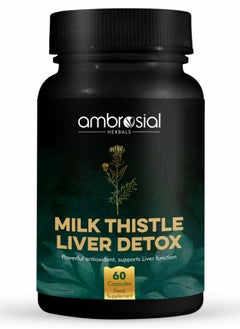 Buy Ambrosial Milk Thistle Liver Detox. Silymarin Milk Thistle Capsules With Dandelion Root And Other Natural Herbs. 60 Vegan Capsules in UAE