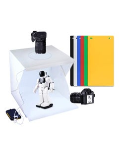 اشتري صندوق استوديو الصور ، مجموعة أدوات التصوير المحمولة للتصوير الفوتوغرافي ، صندوق إضاءة أبيض قابل للطي مع 70 مصباح LED + 6 خلفيات لعرض المنتج (40x40x40 سم استوديو الصور) في الامارات