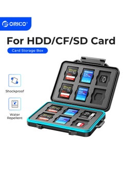 اشتري SD Memory Card Storage Case Compact 24 Slot Holder for SD & Micro SD Cards Waterproof & Shockproof Durable ABS Shell في السعودية