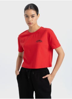 اشتري Crop Top Crew Neck Short Sleeve T-Shirt في الامارات