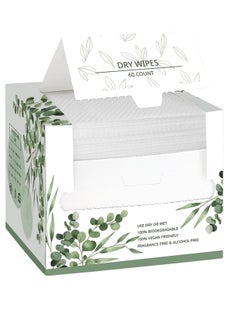 اشتري Disposable Face Towel Biodegradable Large Dry Wipes Extra Thick Soft Clean Facial Towels for Sensitive Skin Cleansing Nursing Travel Disposable Makeup Remover Wipes10×12 Inches 60 Count Box في السعودية
