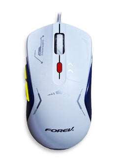 Buy E-Sports gaming mouse with 1.5M USB Cable , silent key ,macro program ming , optical engine , LED Light , 4-level adjustable (1200 - 1800 - 2400 - 3600 DPI ) , Support windows 2000 / XP / win7 / win8 / win10 / vista / 32bit IOS or latest - FV-X9 , white in Egypt