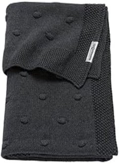 اشتري Mamas Gift Knitted Dotted Blanket for Unisex, 80 cm x 100 cm Size, Grey في مصر