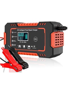 اشتري SYOSI Car Battery Charger, 12V/6A Smart Fully Automatic Car Battery Charger/Maintainer with Temperature Compensation and LCD Screen for Car/Truck/Motorcycle/Lawn Mower/Marine/Lead Acid Batteries في الامارات