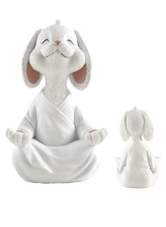 Buy Whimsical Rabbit Figurine Meditation Yoga Decor Collectible Bunny Lover Gifts for Women White in Saudi Arabia