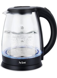 اشتري Electrical Glass Kettle1.8 Liter Glass Body Electric Cordless Kettle with 360° Swivel Base, Power Cord Storage, Auto Cut-off Function, LED Indicator-AEK680G 1500 Watts في الامارات