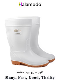 Buy Mid-Calf White Rain Boots Factory Work Shoes in UAE