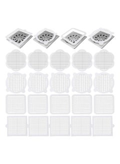 Buy Bathroom Drain Mesh Drain Cover, Hair Catcher, Anti-clogging Disposable Floor Drain Sticker for Bathroom Bathroom Hair, Sewer Kitchen Filter Floor Drain Cover (20pcs) in Saudi Arabia