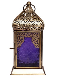 اشتري Handmade Lantern Medium | Suitable for Living Room Bedroom and Outdoor | Perfect Festive Gift for Home Decoration in Ramadan, Eid, Birthdays, Weddings, Housewarming | Made of Iron - Purple في الامارات