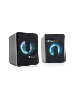 Buy kisonli speaker L-4040 great sound rectangle flashing light USB 2.0 speaker in Saudi Arabia