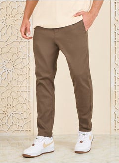 Buy Cotton Slub Relaxed Fit Ankle Length Pant in Saudi Arabia