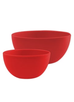 اشتري GAB Plastic, Salad Bowl, Set of 2, Medium and large mixing bowl and serving bowl, Kitchen tool, Great for serving salad, fruits, popcorn, or chips, Sturdy and durable, Made from BPA-free Plastic في الامارات