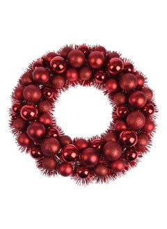 Buy 56-Pieces Tinsel Balls Christmas Wreath, Red in UAE