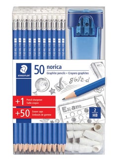 اشتري مجموعة أقلام جرافيت نوريكا الفاخرة مكونة من 101 قطعة مع 50 قلم رصاص و50 رأس ممحاة ومبراة واحدة في الامارات
