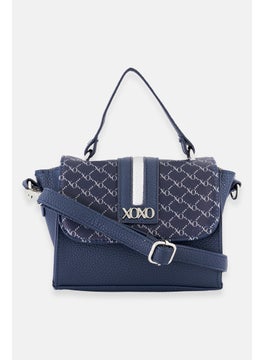 Buy Women Brand Logo Satchel 16 L x 13 H x 10 W cm, Navy in UAE